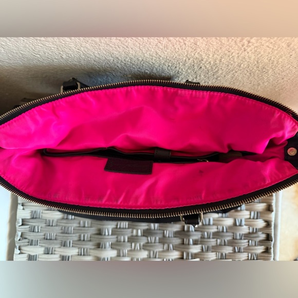 Dooney & Bourke Black/Pink Nylon Satchel Tote Bag & Leather Crossbody Strap - Picture 12 of 16